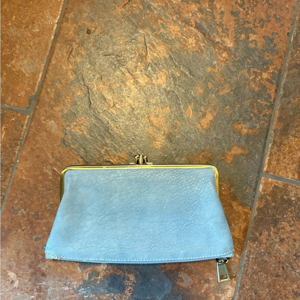 Urban Expressions Light Blue Clutch with Gold Accents